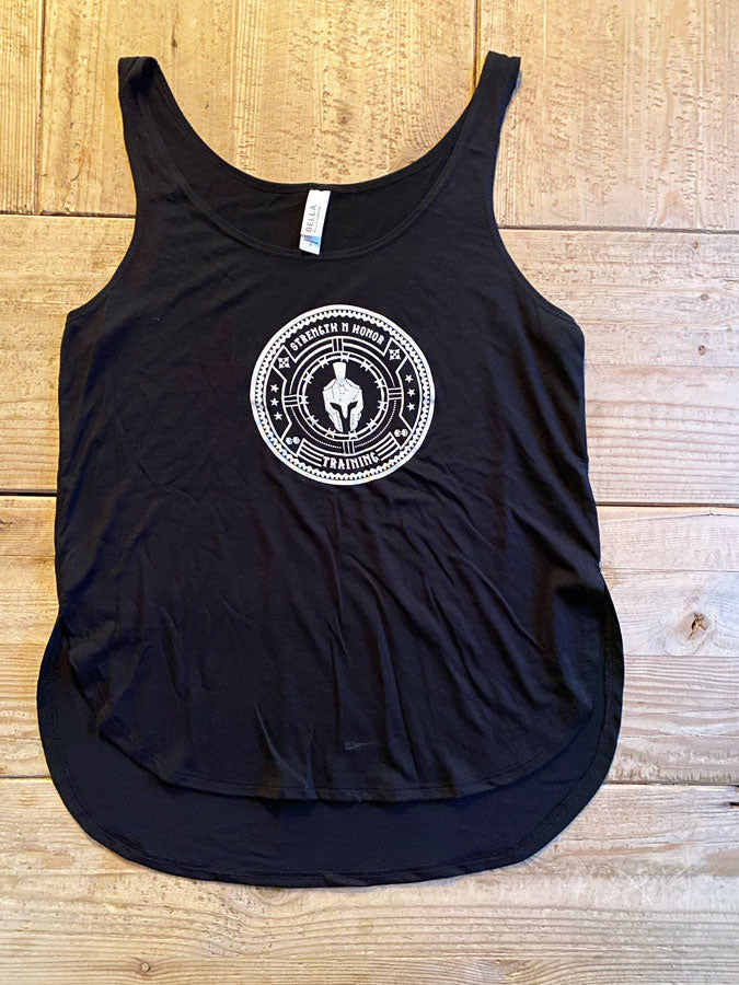 Black Womens Logo Flowy Tank